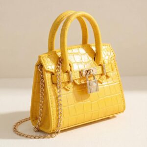 Velmora Aurelia Mini Croc Charm Bag – Sun Yellow